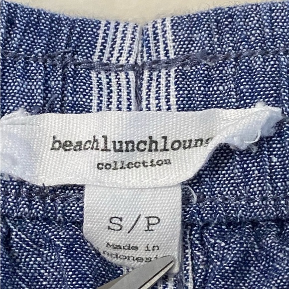 BEACHLUNCHLOUNGE/ Blue & White Striped Linen Blend Wide Leg Capri Pants Size S - Picture 3 of 10
